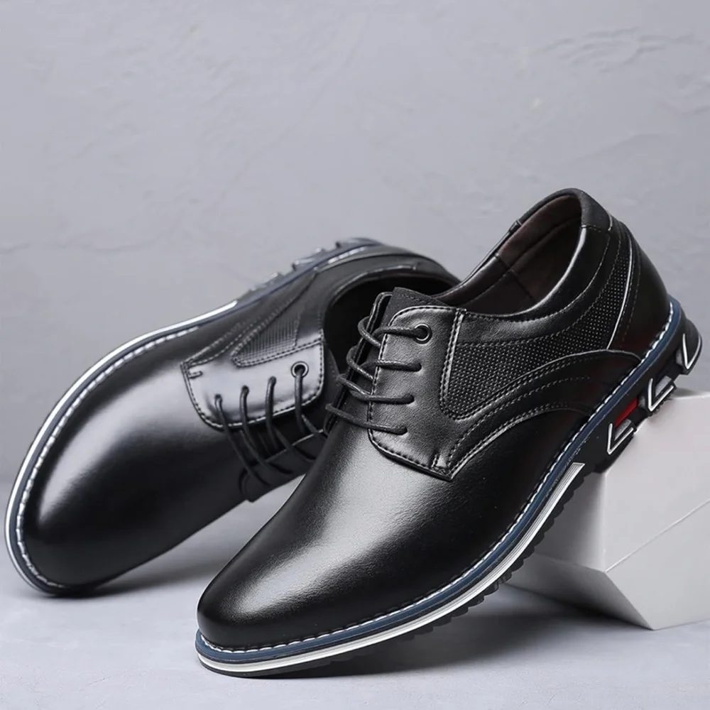 Recyphi‎ Mens Dress Shoes Business Oxford Derby Orthopedic Leather Black 12.5